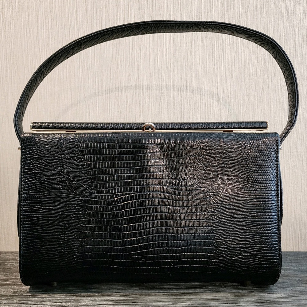 Vintage & Rare Original by Caprice Genuine Embossed Leather Satchel Lux Handbag - Picture 7 of 13